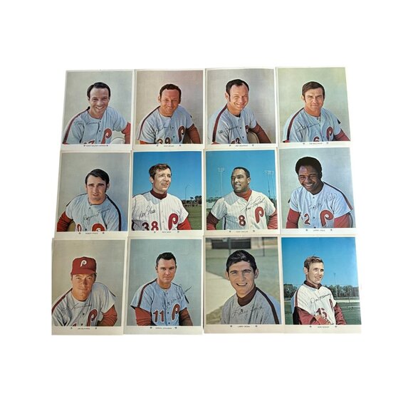 1971 Complete set of 12 Arco 8x10 Philadelphia Phillies Photo Cards Baseball VTG - Picture 2 of 16
